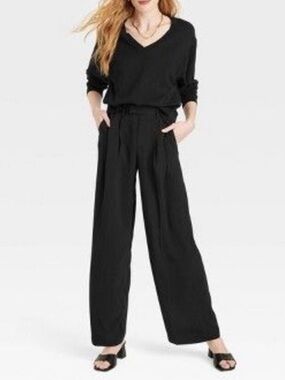 a new day Black Wide-Leg Trousers Size 10S